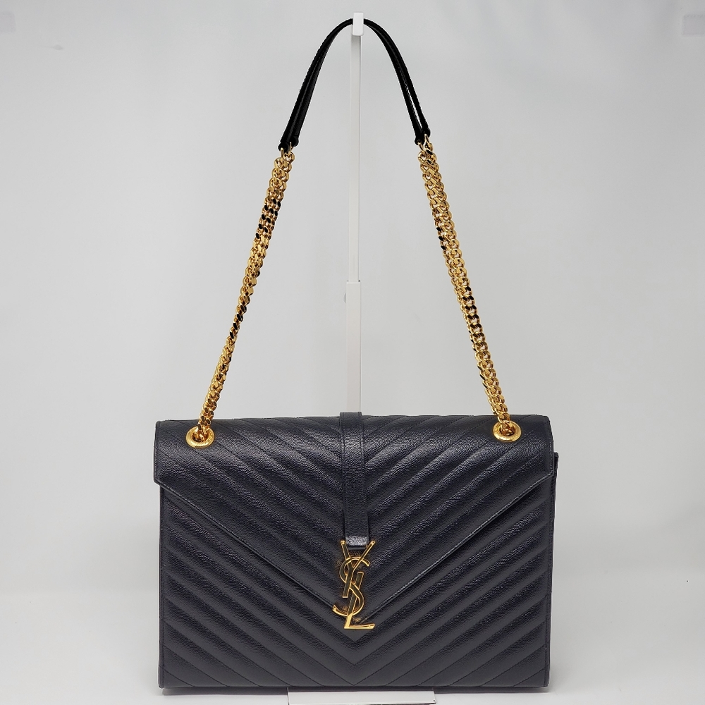 100% Auth YSL Large Envelope Shoulder Bag - Picture 2 of 16